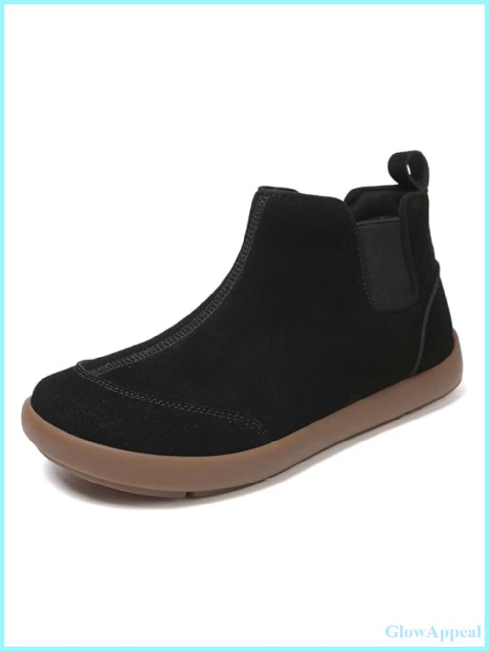100% Genuine Suede Leather Chelsea Ankle Boots Slip On Warm Winter Comfort